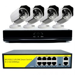 Bundle of 1080p Bullet Cameras 4 OR 6. PoE Switch Included